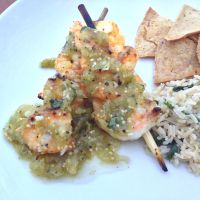 Fancy + Easy {Tomatillo Grilled Shrimp with Cilantro Lime Rice}
